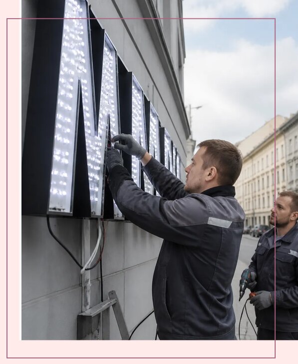 Изготовление и монтаж светодиодных LED вывесок в Туле