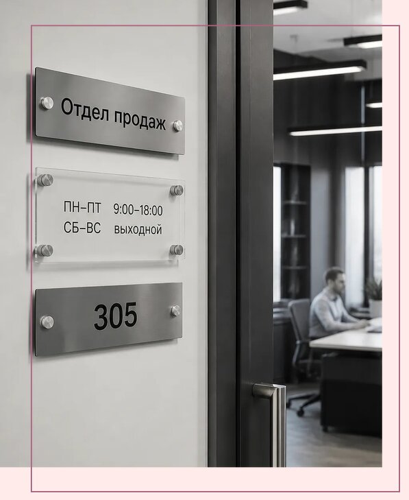 Офисные таблички на дверь в Туле по цене от 4983 р. | Аванза-Тул